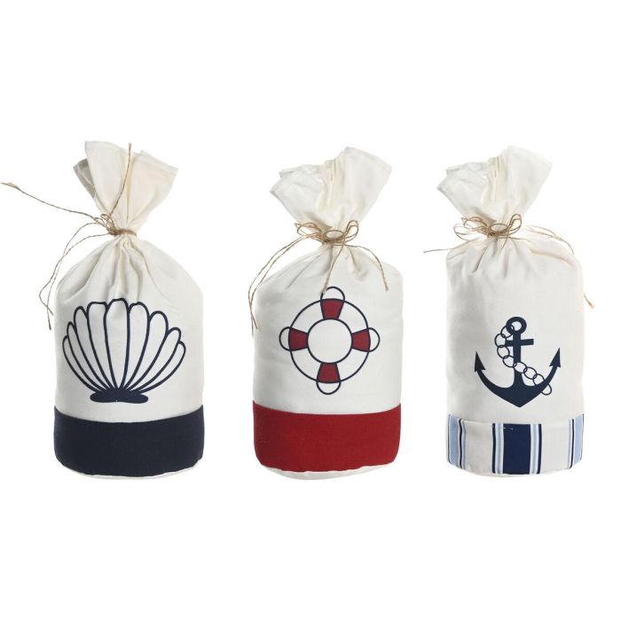 Sujetapuertas Mediterraneo DKD Home Decor Blanco Azul 12 x 22 x 12 cm (3 Unidades)