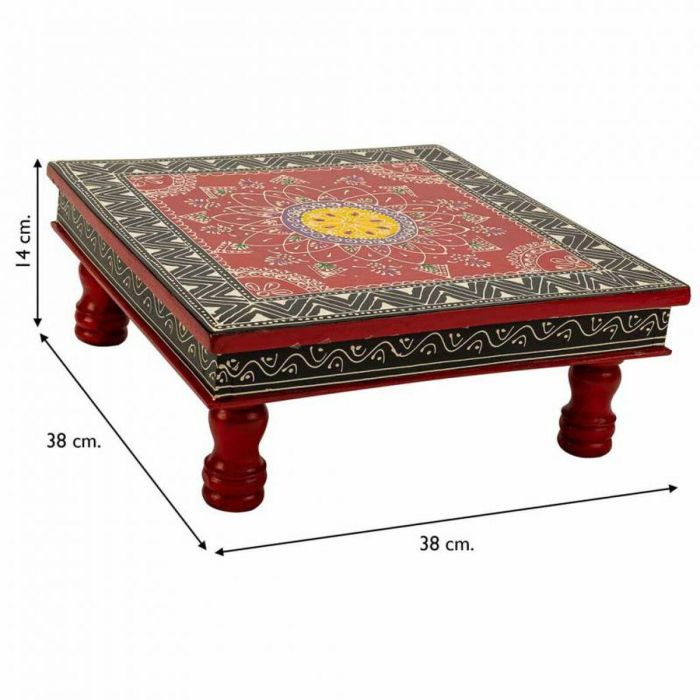 Mesa auxiliar Alexandra House Living Rojo Aluminio Madera MDF 38 x 14 x 38 cm 3