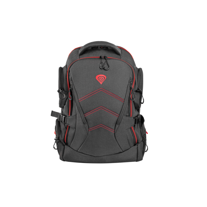 GENESIS Pallad 550 Mochila para Gaming 43,9 cm (17.3") Negro, Rojo con Compartimento para Portátil y Accesorios
