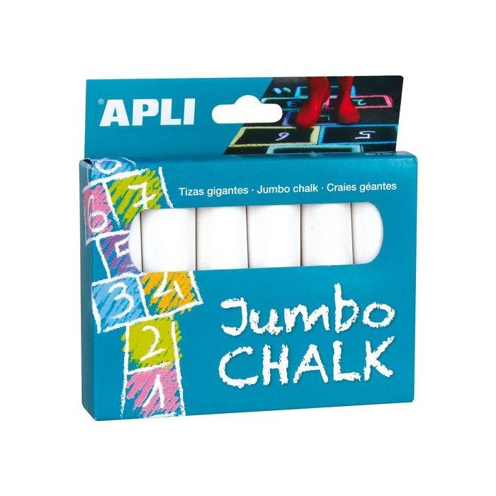 Tizas Apli Jumbo Blancas Caja De 6