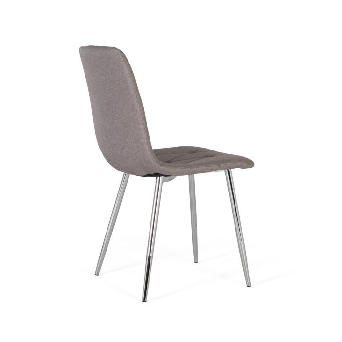 Giner Y Colomer - Lote de 4 Sillas con Asiento y Respaldo Acolchado Gris con Patas de Acero Cromado 3 Giner Y Colomer - Lote de 4 Sillas con Asiento y Respaldo Acolchado Gris con Patas de Acero Cromado 3
