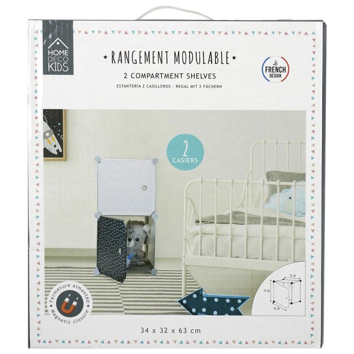 Home Deco Kids Vallee Outlet Estantería Modular 2 Cubos Azul 34x32x63 cm con Puerta 1 Home Deco Kids Vallee Outlet Estantería Modular 2 Cubos Azul 34x32x63 cm con Puerta 1