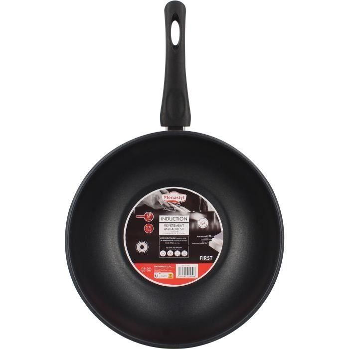 Wok - MENASTYL - 6020252 - Acero inoxidable - 28 cm - Apto para todo tipo de fuegos, incluida inducción 1 Wok - MENASTYL - 6020252 - Acero inoxidable - 28 cm - Apto para todo tipo de fuegos, incluida inducción 1