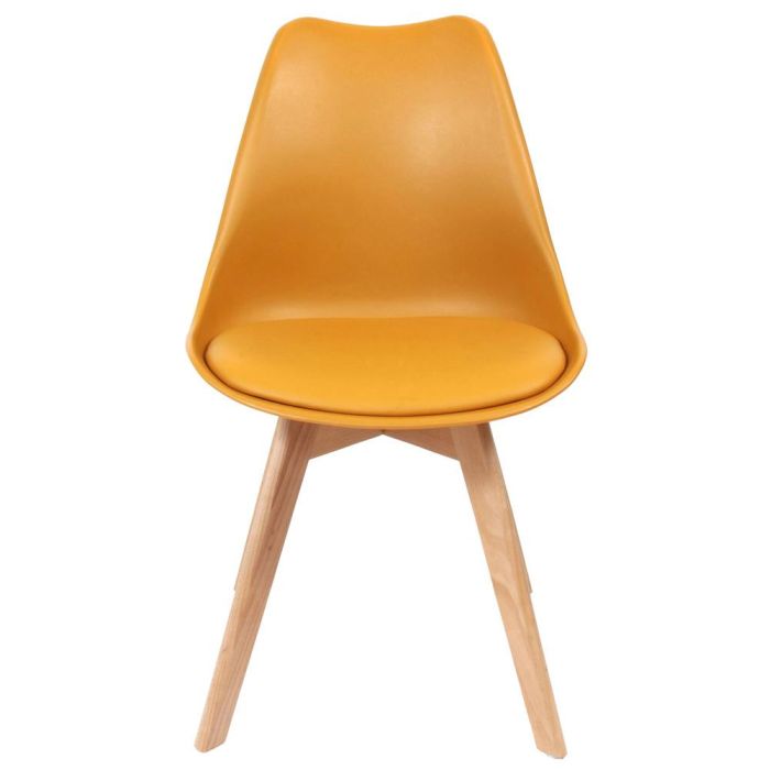 Home Deco Factory Silla Acolchada Amarilla, Diseño Escandinavo Tipo Beech Tulipa de Charles Eames, Essentiel 1 Home Deco Factory Silla Acolchada Amarilla, Diseño Escandinavo Tipo Beech Tulipa de Charles Eames, Essentiel 1