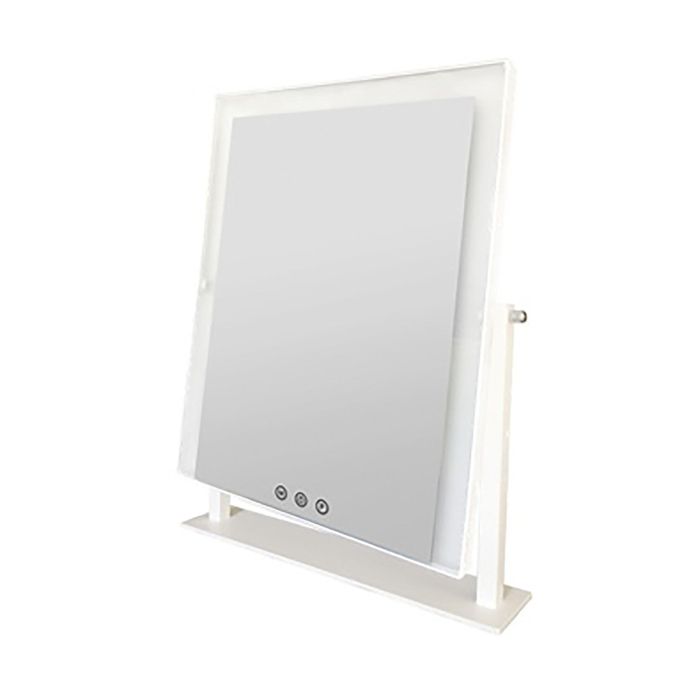 Espejo LED Táctil de Sobremesa DKD Home Decor Metal Blanco (35 x 2 x 45 cm)