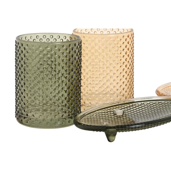 Set de Baño Home ESPRIT Verde Ambar Cristal ABS 9 x 8 x 17 cm (2 Unidades) 1 Set de Baño Home ESPRIT Verde Ambar Cristal ABS 9 x 8 x 17 cm (2 Unidades) 1