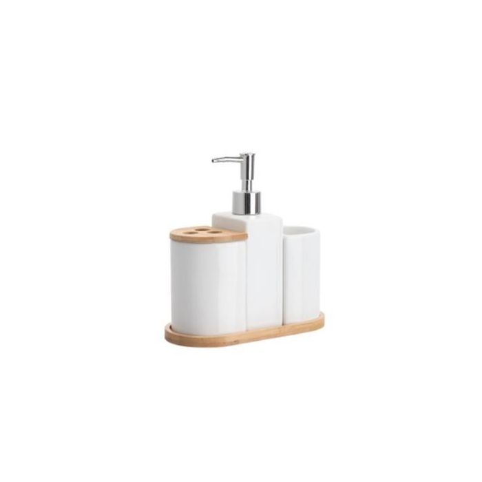 Baño DKD Home Decor Blanco Natural 10 x 19 x 19.5 cm Set de 4