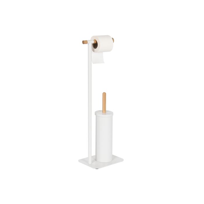 Portarrollos de Papel Higiénico Home ESPRIT Blanco Natural Metal Bambú 22 x 16 x 68 cm 4 Portarrollos de Papel Higiénico Home ESPRIT Blanco Natural Metal Bambú 22 x 16 x 68 cm 4