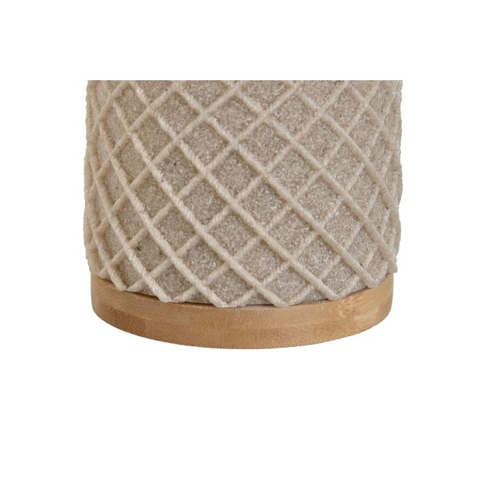 Escobilla para el Baño Home ESPRIT Beige Plateado Resina Bambú 9 x 9 x 37 cm 2