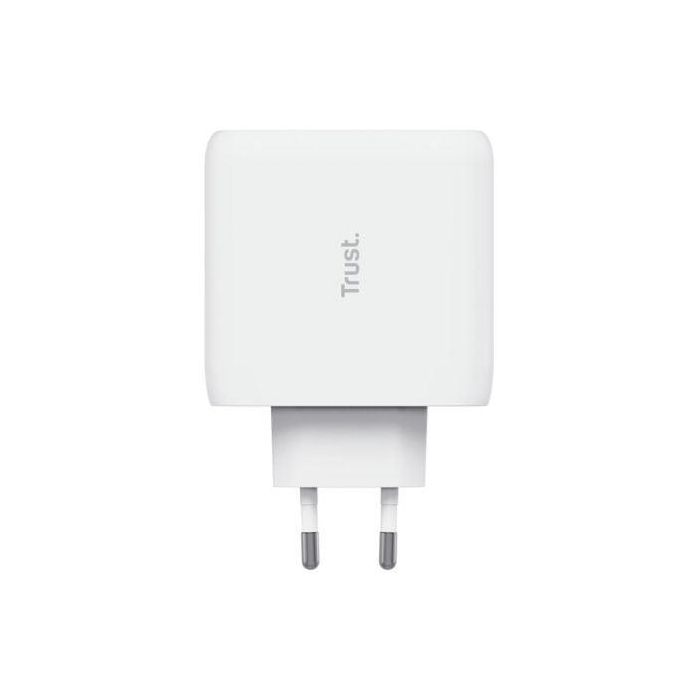 Trust 25381 Cargador de Pared Maxo 65W con 2 Puertos USB-C y USB PD 3.0, carga rápida simultánea para Portátil, Tablet y Móvil 1