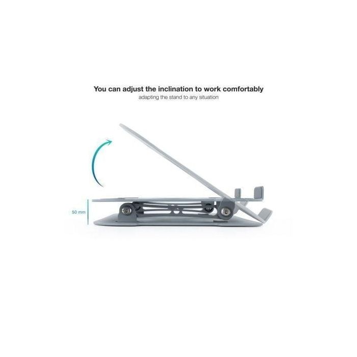 TooQ TQLRS0012-AL-G Soporte Portátil 11"-17.3" Ajustable Altura e Inclinación, Plegable, Ventilación Óptima, Gris para Oficina y Casa 1 TooQ TQLRS0012-AL-G Soporte Portátil 11"-17.3" Ajustable Altura e Inclinación, Plegable, Ventilación Óptima, Gris para Oficina y Casa 1