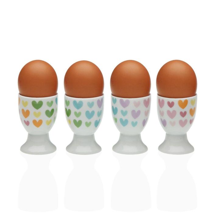 Set 4 Soporte Huevos Corazones Colour Hearts Versa 4.5x6.5 cm Porcelana (2 Unidades) 1 Set 4 Soporte Huevos Corazones Colour Hearts Versa 4.5x6.5 cm Porcelana (2 Unidades) 1