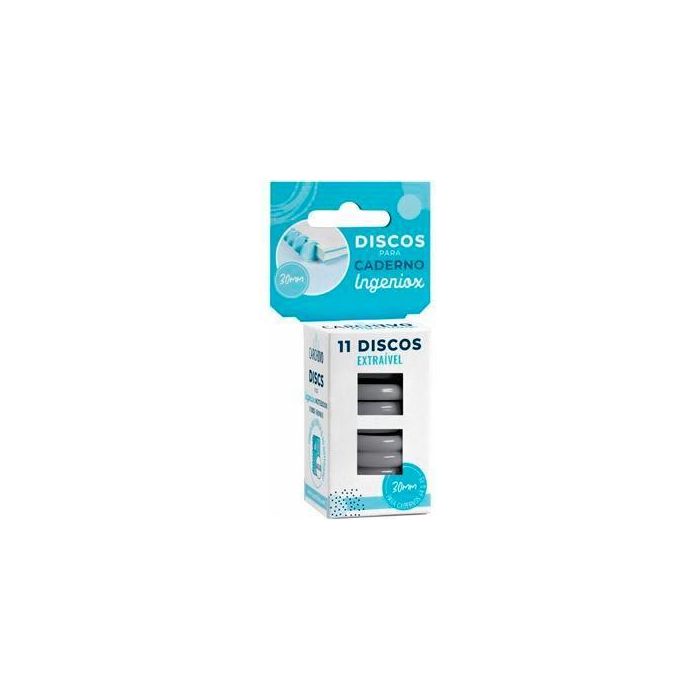 Carchivo Estuche 11 Discos Para Cuaderno Ingeniox 30 mm Plástico Gris Carchivo Estuche 11 Discos Para Cuaderno Ingeniox 30 mm Plástico Gris