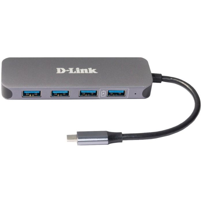 D-Link DUB-2340 Hub USB-C a 4 Puertos USB 3.0 con 60W Power Delivery Gris 1