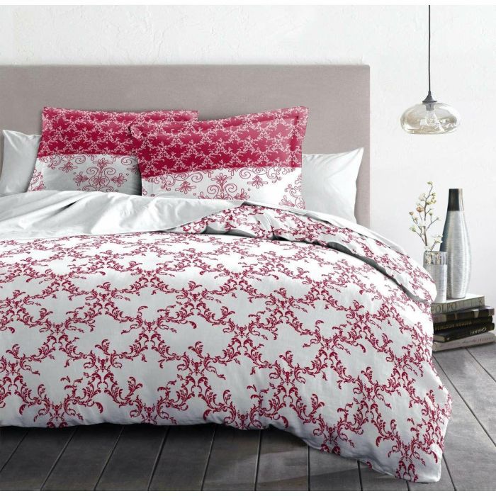 Juego nórdico 220x240 cm HOME LINGE PASSION FRISE: Funda nórdica + 2 fundas de almohada - 100% Algodón 57 hilos - Burdeos 2 Juego nórdico 220x240 cm HOME LINGE PASSION FRISE: Funda nórdica + 2 fundas de almohada - 100% Algodón 57 hilos - Burdeos 2