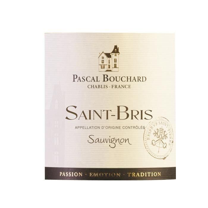 Pascal Bouchard Saint Bris Sauvignon Saint Pierre Reserve Grand Vin de Bourgogne 2015 - Vino blanco 1