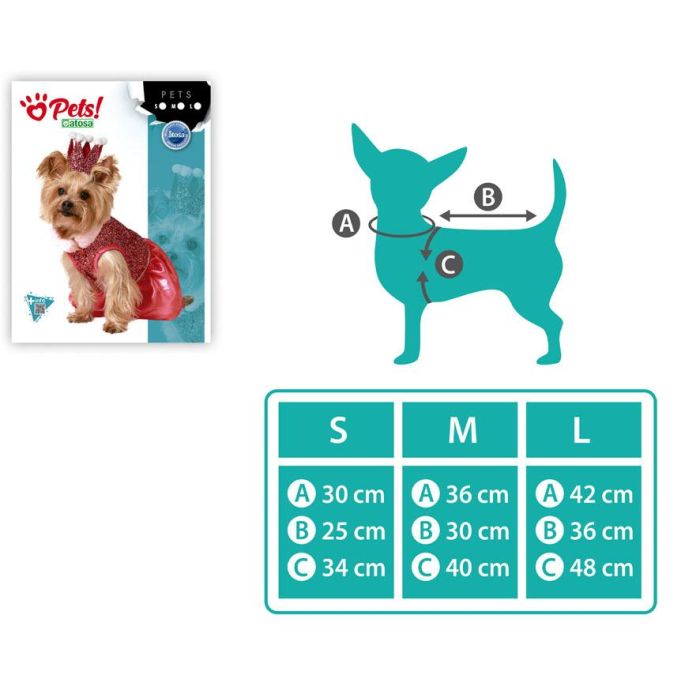 Disfraz de Princesa Rosa para Perro Talla M de Poliéster. Temática Fantasía 1