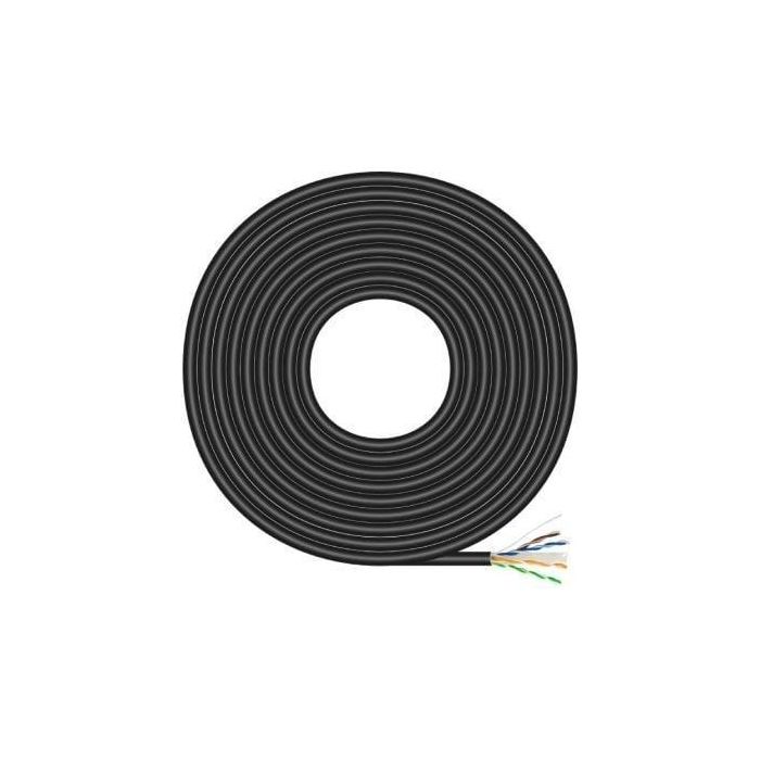 AISENS - CABLE DE RED EXTERIOR IMPERMEABLE RJ45 CAT.6 UTP RIGIDO CCA AWG23, NEGRO, 100M