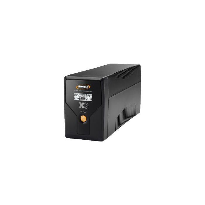 Infosec X3 SAI Line Interactive 1000 VA con 2 Tomas FR/SCHUKO, Protección Eficaz para Servidores y Equipos IT Profesional, 3 Años de Garantía Infosec X3 SAI Line Interactive 1000 VA con 2 Tomas FR/SCHUKO, Protección Eficaz para Servidores y Equipos IT Profesional, 3 Años de Garantía