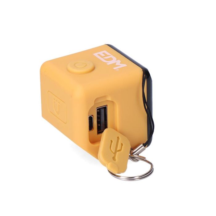 Edm Linterna Cubo LED Recargable 3W 300LM, Función Power Bank, USB + Imán, Colores Surtidos 6 Edm Linterna Cubo LED Recargable 3W 300LM, Función Power Bank, USB + Imán, Colores Surtidos 6