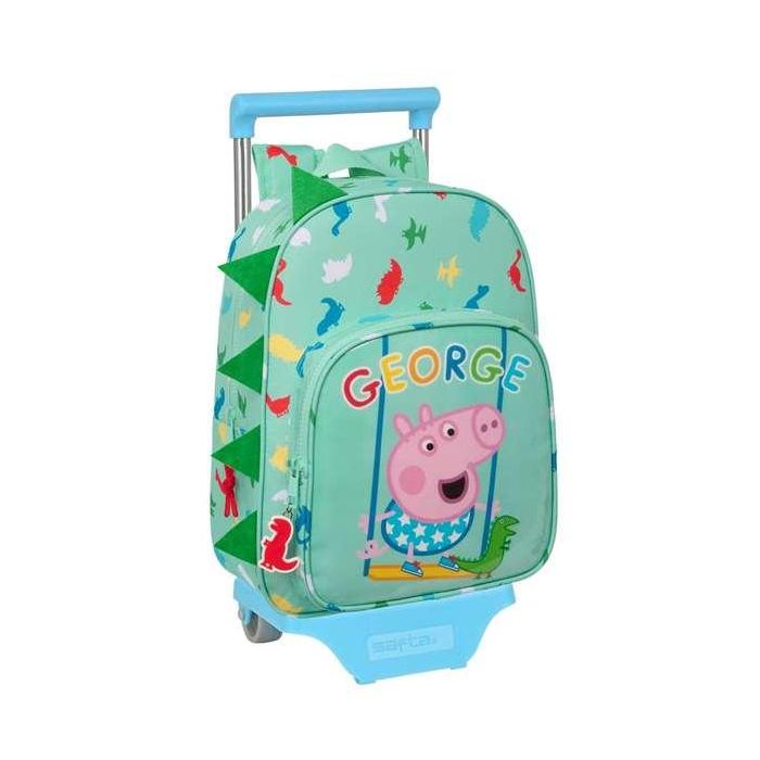 Mochila Escolar con Ruedas Peppa Pig George Menta 26 x 34 x 11 cm Mochila Escolar con Ruedas Peppa Pig George Menta 26 x 34 x 11 cm
