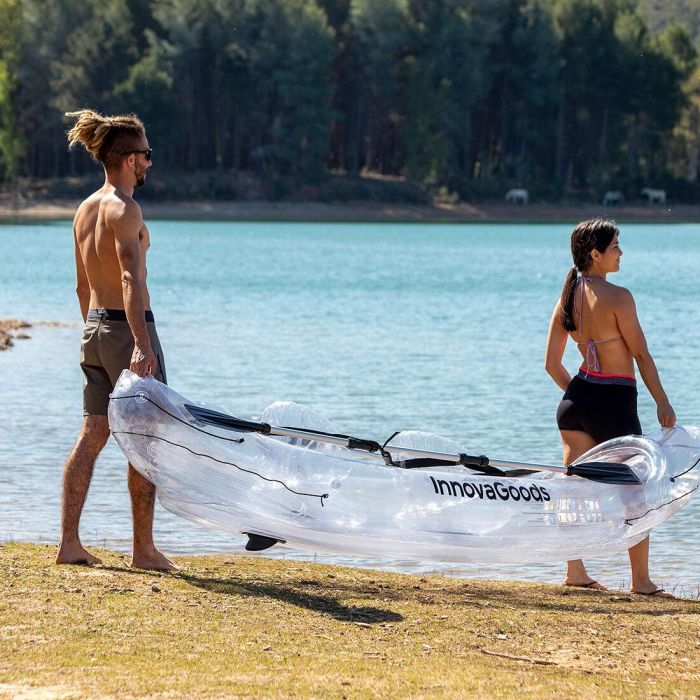 Kayak Hinchable Transparente con Accesorios Paros InnovaGoods 312 cm 2 plazas 13