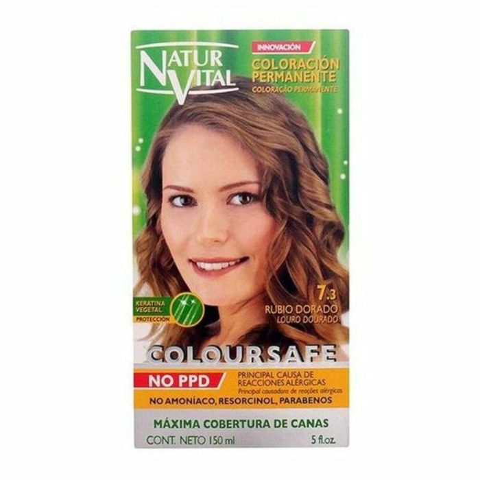 Natur Vital COLOURSAFE tinte permanente sin amoníaco y sin parabenos, 8 Rubio Claro, 150 ml Natur Vital COLOURSAFE tinte permanente sin amoníaco y sin parabenos, 8 Rubio Claro, 150 ml