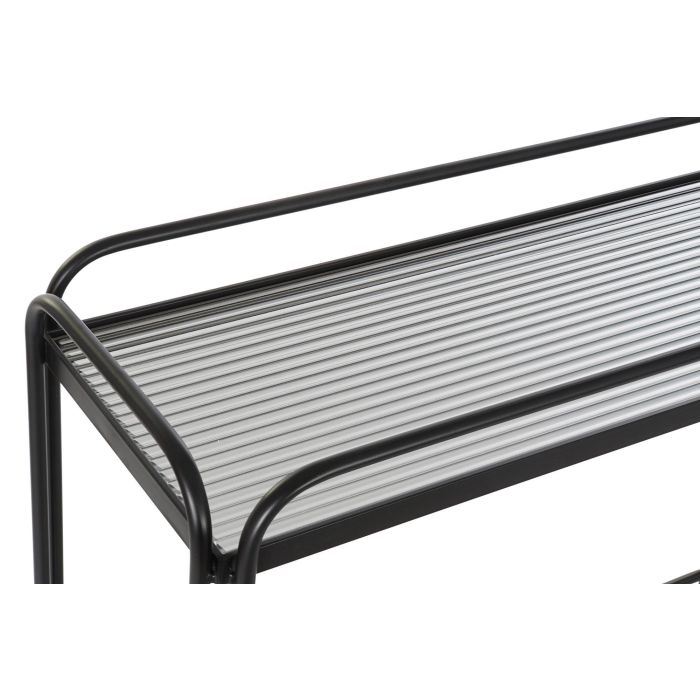 DKD Home Decor Consola Loft Negro Metal y Cristal 28 x 80.5 x 80 cm 1