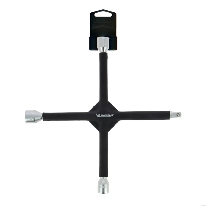 Michelin Llave Cruzada 8530 - Medidas 17/19/21mm y 1/2 Cuadrado con Revestimiento de Espuma Antideslizante