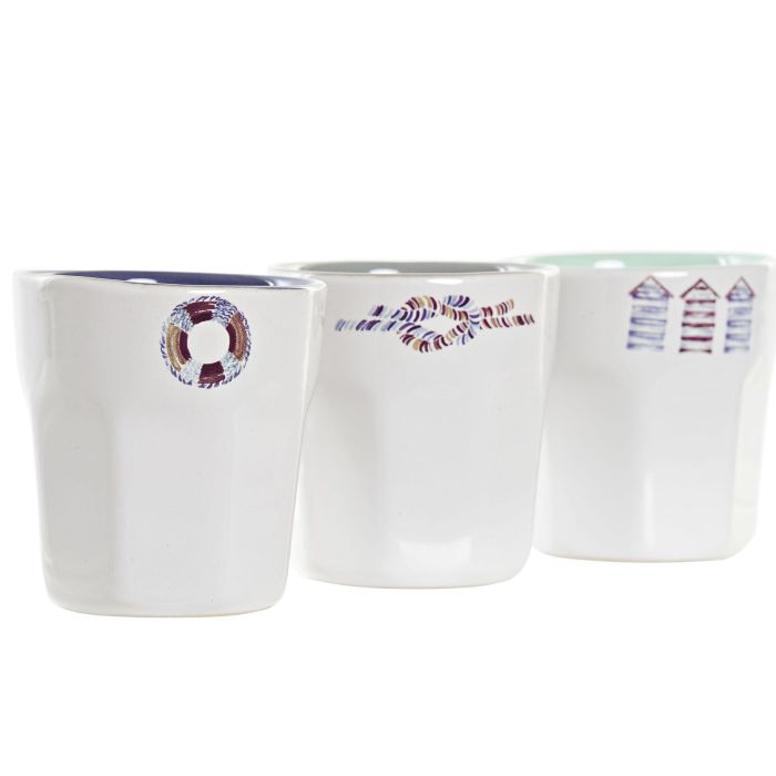 Cafe Set Mediterraneo DKD Home Decor Azul Blanco 14.6 x 6 x 20 cm Set de 6 1