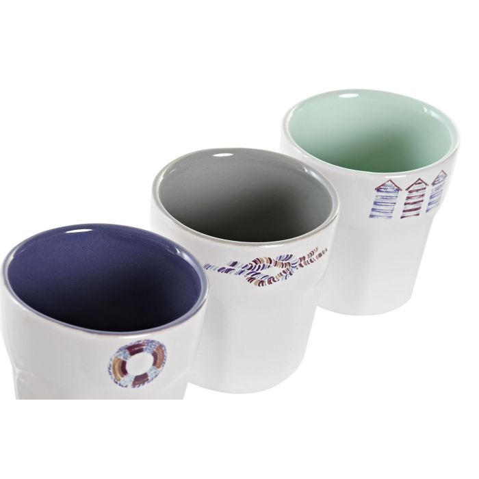 Cafe Set Mediterraneo DKD Home Decor Azul Blanco 14.6 x 6 x 20 cm Set de 6 2