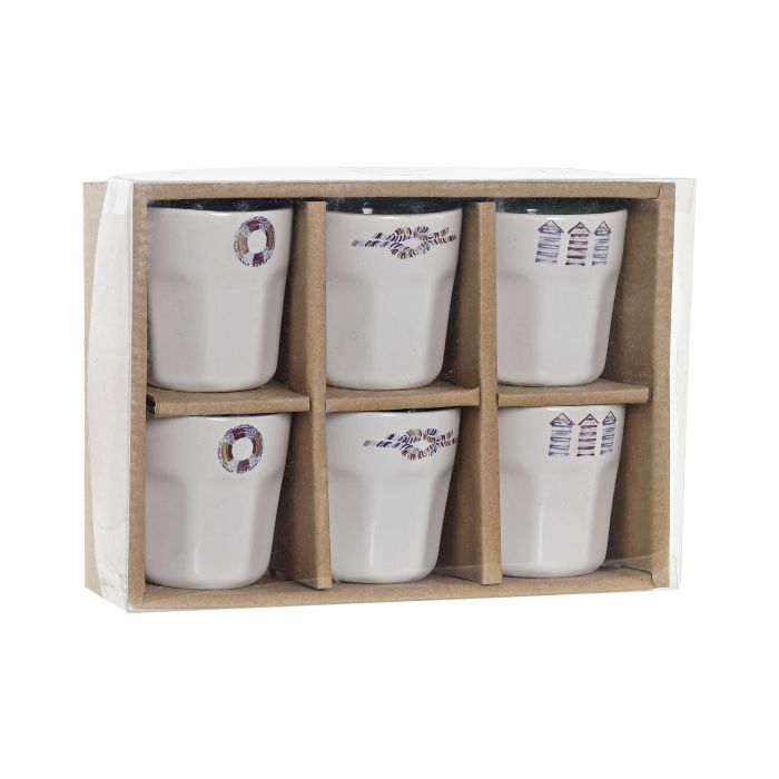 Cafe Set Mediterraneo DKD Home Decor Azul Blanco 14.6 x 6 x 20 cm Set de 6 3