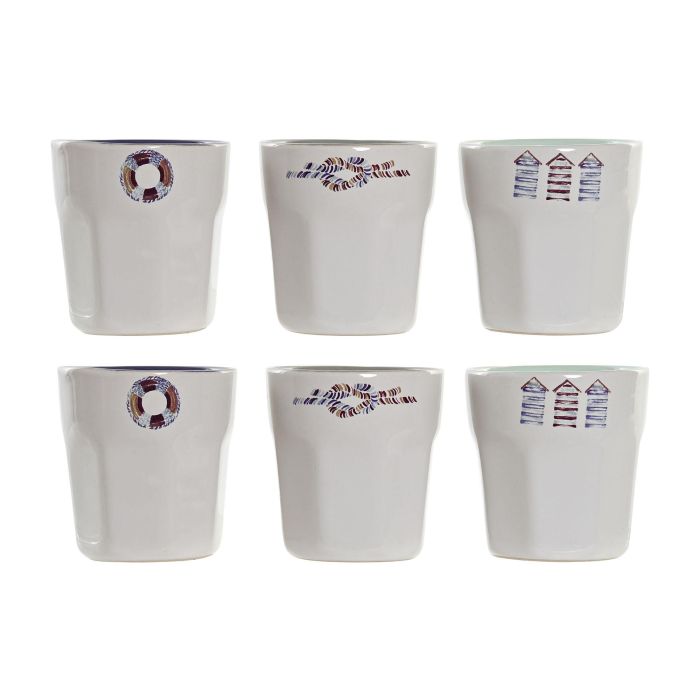 Cafe Set Mediterraneo DKD Home Decor Azul Blanco 14.6 x 6 x 20 cm Set de 6