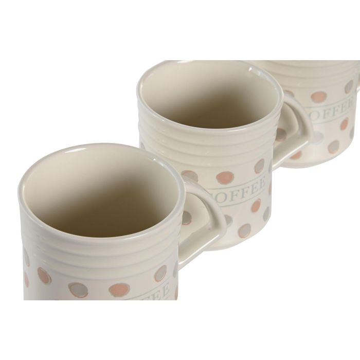Mug Basicos DKD Home Decor Beige 8.5 x 9.5 x 12 cm Set de 4 3