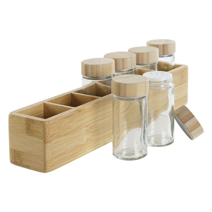 Especiero Basicos DKD Home Decor Natural 6.5 x 6.5 x 32.5 cm Set de 7 (2 Unidades) 1