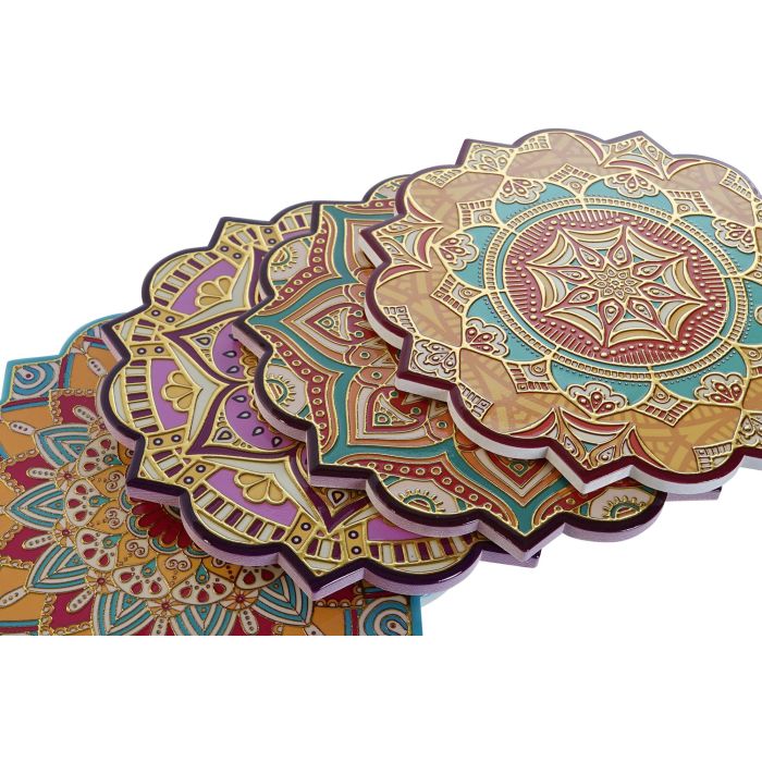 Salvamantel Indio DKD Home Decor Multicolor Dorado 20 x 1 x 20 cm (12 Unidades) 2 Salvamantel Indio DKD Home Decor Multicolor Dorado 20 x 1 x 20 cm (12 Unidades) 2