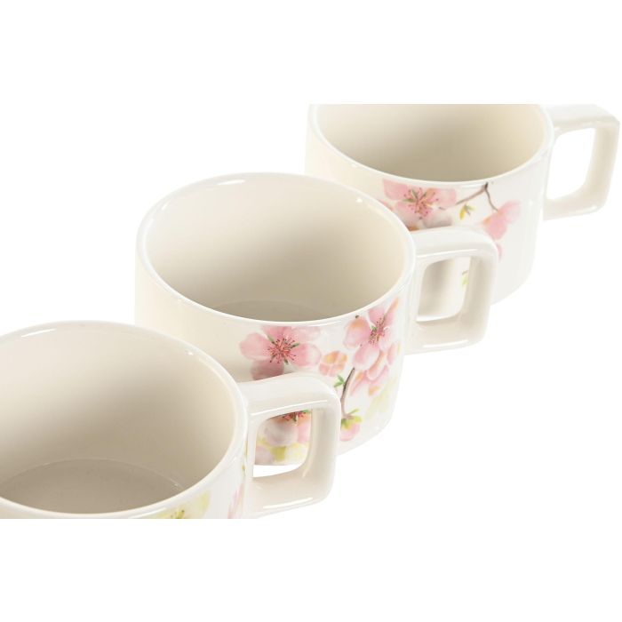 Cafe Romantico DKD Home Decor Rosa Blanco 11 x 27 x 11 cm Set de 4 (2 Unidades) 3