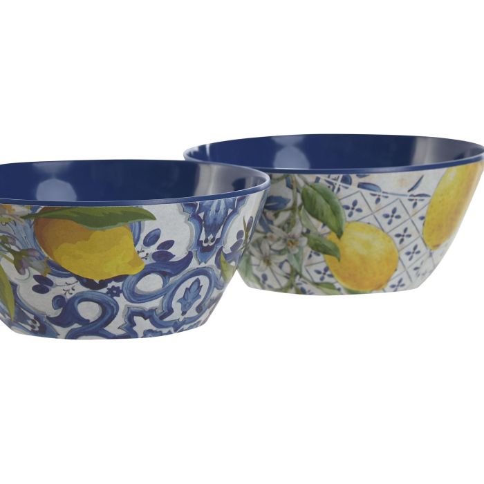 Bol Mediterraneo DKD Home Decor Azul Amarillo 13 x 5.3 x 13 cm (12 Unidades) 1