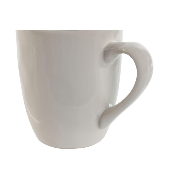 Mug Moderno DKD Home Decor Blanco 8.5 x 10.5 x 13 cm (12 Unidades) 1