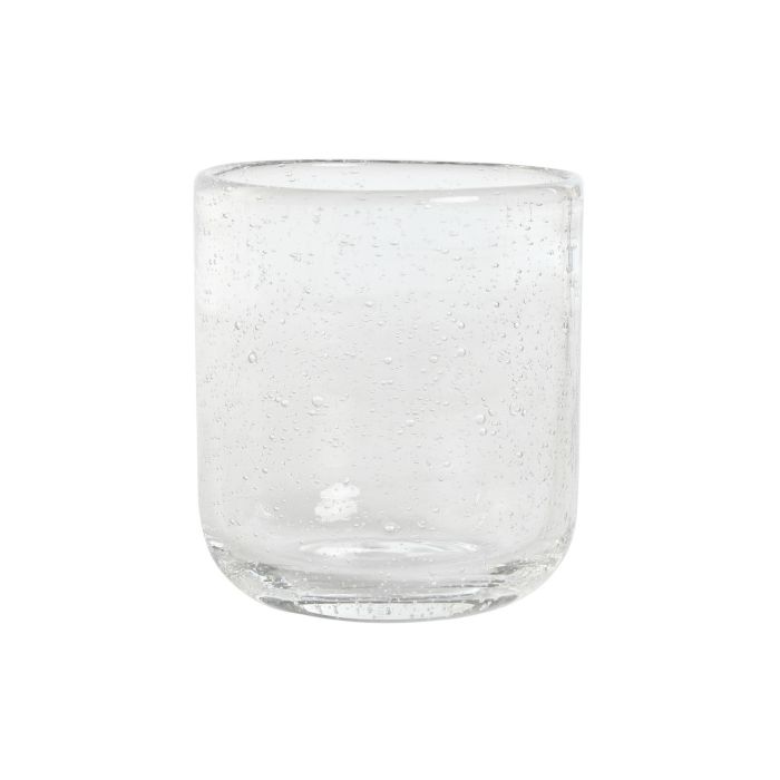 DKD Home Decor Vaso Básicos Cristal Transparente 320ml, Set de 6, Diámetro 8.3cm, Alto 9.3cm, Apto Microondas y Lavavajillas