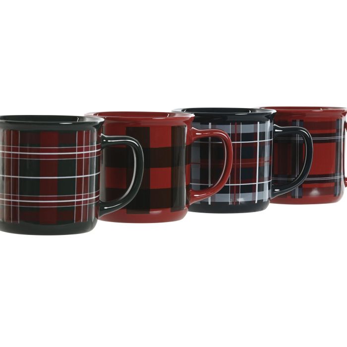 Mug Alpino DKD Home Decor Rojo Verde 10 x 9 x 11.5 cm (6 Unidades) 1