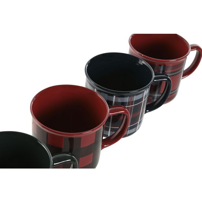 Mug Alpino DKD Home Decor Rojo Verde 10 x 9 x 11.5 cm (6 Unidades) 2