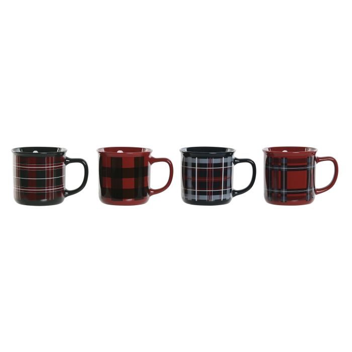 Mug Alpino DKD Home Decor Rojo Verde 10 x 9 x 11.5 cm (6 Unidades)