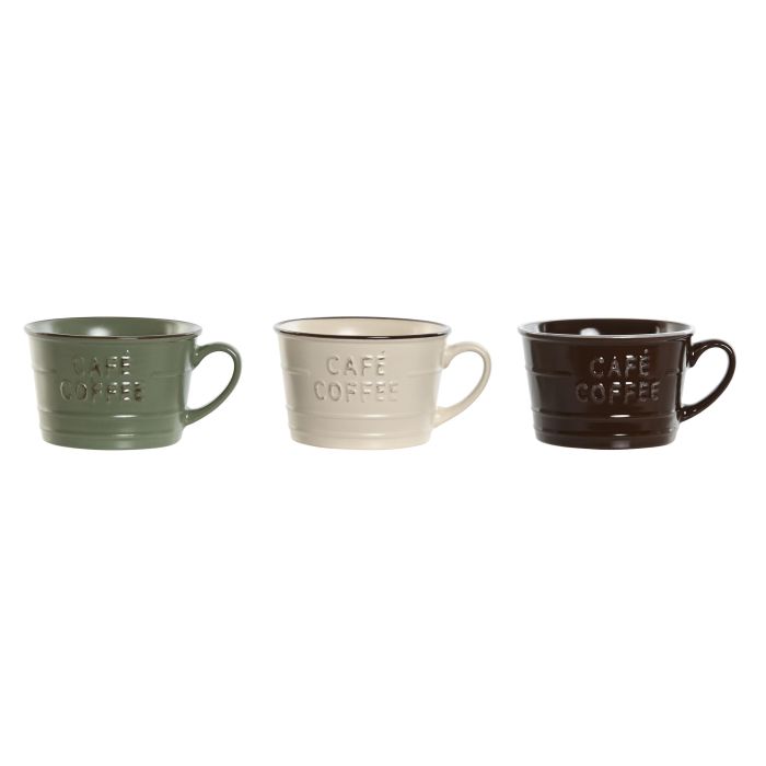 Taza Vintage DKD Home Decor Verde Beige 10 x 6.2 x 11.5 cm (6 Unidades)