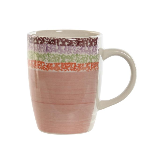 Mug Basicos DKD Home Decor Rosa 1 x 1 x 1 cm (6 Unidades)