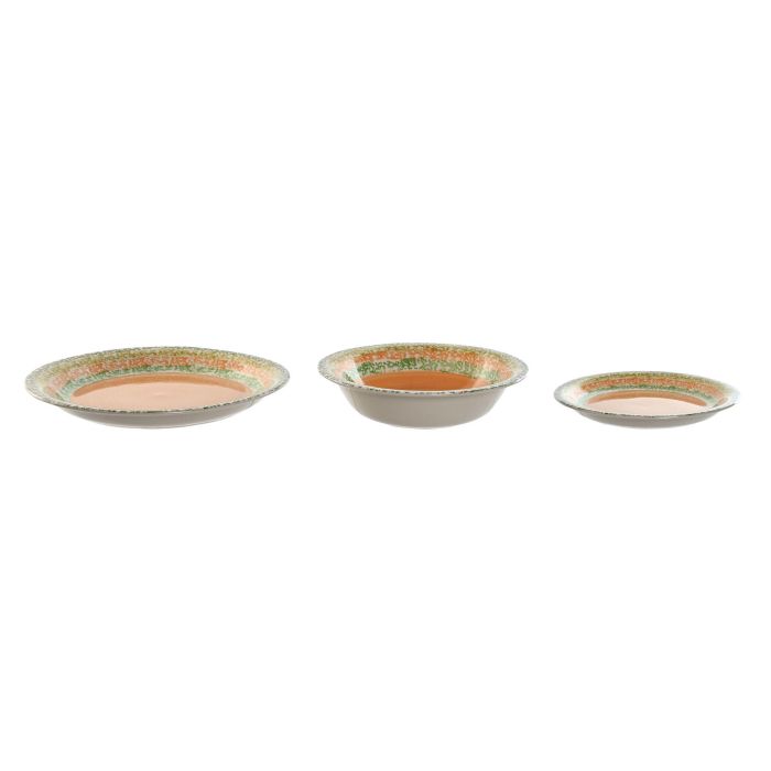 Vajilla Basicos DKD Home Decor Naranja 27 x 2 x 27 cm Set de 18 5