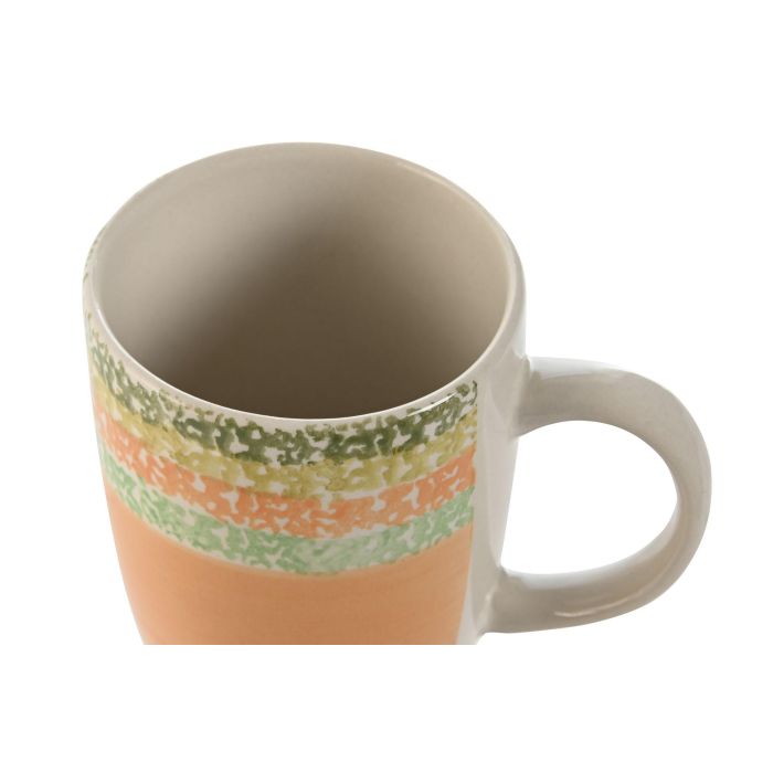 Mug Basicos DKD Home Decor Naranja 1 x 1 x 1 cm (6 Unidades) 2