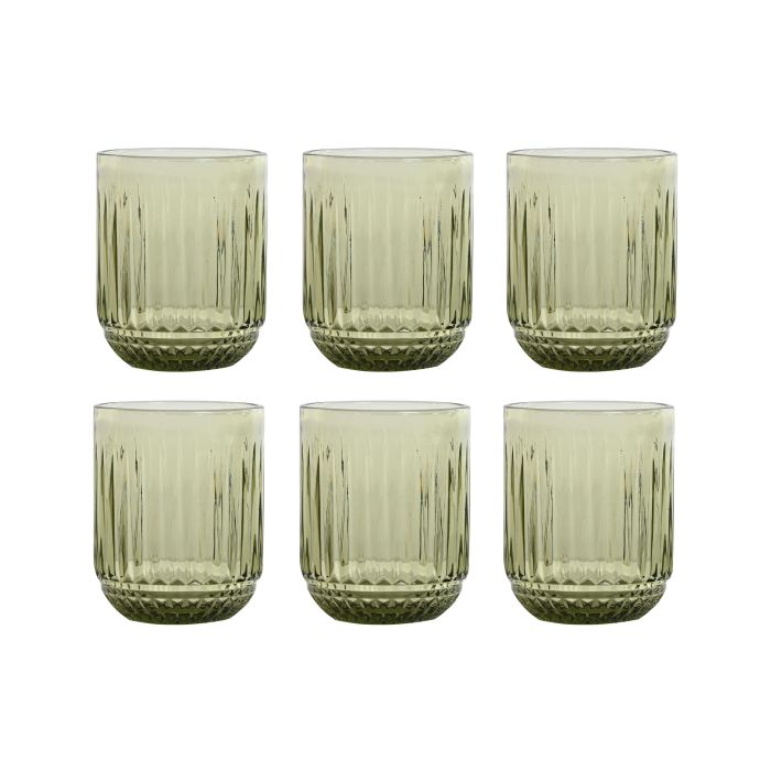 Vaso Basicos DKD Home Decor Verde 7.5 x 9.5 x 7.5 cm Set de 6 (2 Unidades)