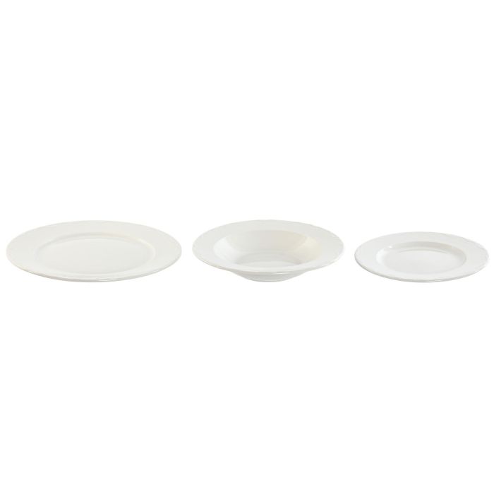 Vajilla Basicos DKD Home Decor Blanco 27 x 2 x 27 cm Set de 18 2