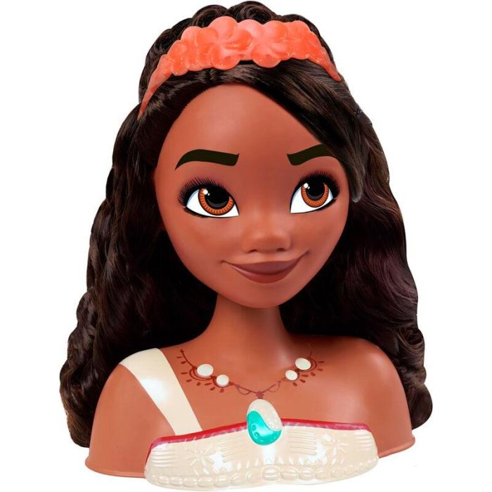 Just Play 87048 Busto de Peinado de Moana Disney Princess Juguete para Niñas +3 Años con Accesorios para Cabello 2